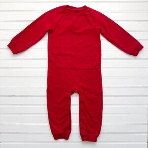 PRIMARY NWOT Cherry Red Thick Comfy French Terrycloth Sweatshirt Romper